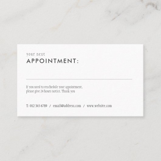 Carte de rappel de rendez-vous élégante simple (Devant)