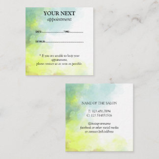 Carte de rappel de rendez-vous en aquarelle verte