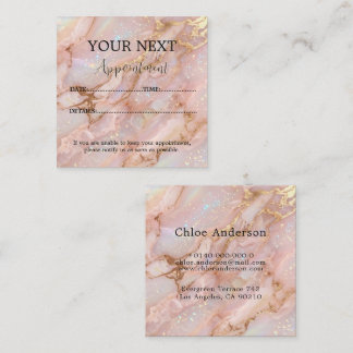 Carte de rappel de rendez-vous en opale or rose
