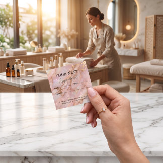 Carte de rappel de rendez-vous en opale or rose