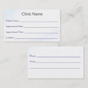 Carte de rappel de rendez-vous médical professionn