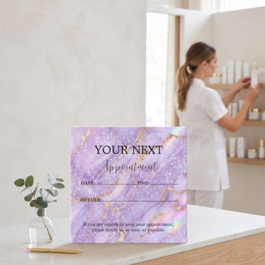 Carte de rappel de rendez-vous Opale Violette
