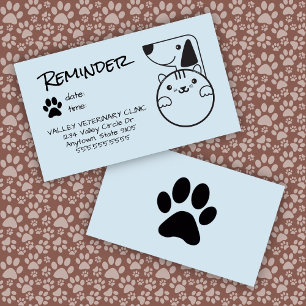 Carte de rappel de rendez-vous pour animaux de com