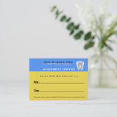 Carte de rappel de rendez-vous pour le patient den (Debout devant)