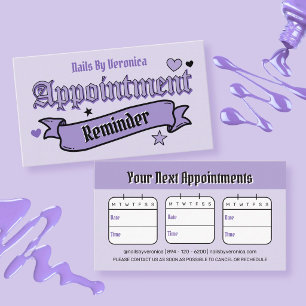 Carte de rappel de rendez-vous pour salon de manuc