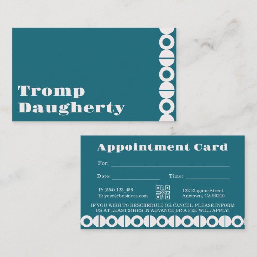 Carte de rappel de rendez-vous professionnel modif (Devant / Derrière)