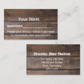 Carte de rappel de rendez-vous rustique profession (Devant / Derrière)