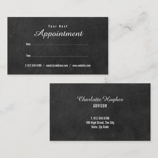 Carte de rappel de rendez-vous simple en tableau d (Devant / Derrière)