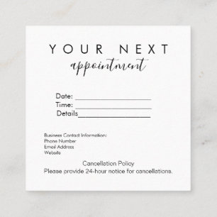 Carte de rappel de rendez-vous simple – Entreprise