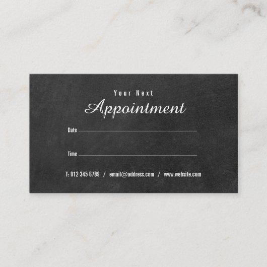Carte de rappel de rendez-vous simple sur tableau (Devant)