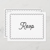 Carte de rappel de réponse avec bordure à festons  (Devant / Derrière)