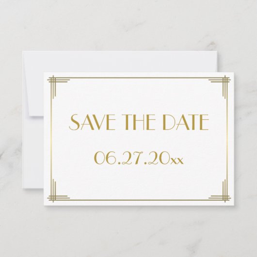Carte de rappel de Tiny Gatsby Gold Art Déco (Devant)