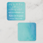 Carte de rappel du site Web du Mariage turquoise/b (Devant / Derrière)