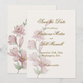 Carte de Rappel Élégante Classique Florale (Devant / Derrière)