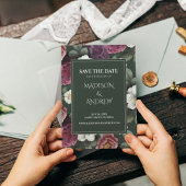 Carte de rappel Émeraude Vert Bourgogne Pivoines