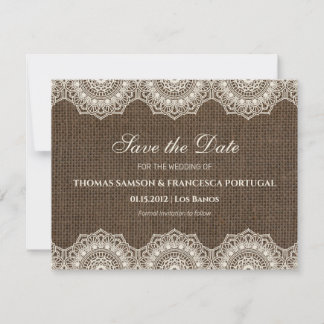 Carte de rappel Filipiniana Lace sur Burlap