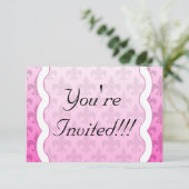 Carte de rappel Fleur De Lis RSVP - Rose (Debout devant)