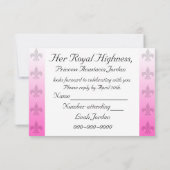 Carte de rappel Fleur De Lis RSVP - Rose (Dos)