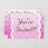 Carte de rappel Fleur De Lis RSVP - Rose (Devant / Derrière)