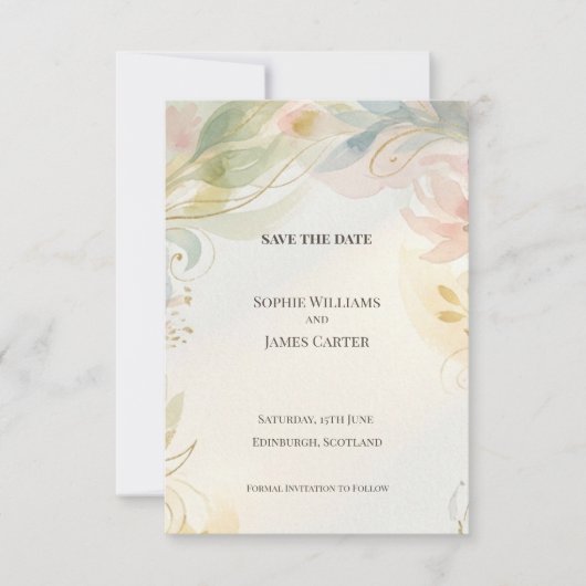 Carte de rappel floral pastel doux (Devant)