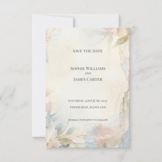Carte de rappel floral Scottish Blush (Devant)