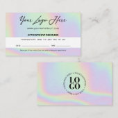 Carte de rappel Holographique personnalisée du log (Devant / Derrière)