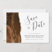 Carte de rappel Mocha Brown Gold Agate (Devant)