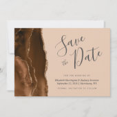 Carte de rappel Mocha Brown Gold Agate Tan (Devant)