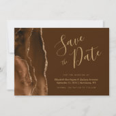 Carte de rappel Mocha Gold Agate Marron (Devant)