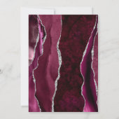 Carte de rappel moderne agate bordeaux argent (Dos)