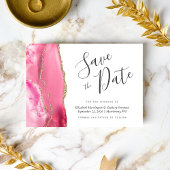 Carte de rappel moderne rose or agate