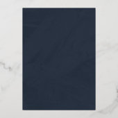 Carte de rappel orné de feuille métallique - Navy (Verso)
