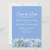 Carte de rappel photo Fleurs d'hydrangeas bleus (Dos)