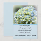 Carte de rappel plat à hydrangea bleue pour sauveg (Devant / Derrière)