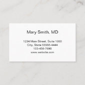 Carte de rappel pour les rendez-vous professionnel (Dos)