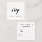 Carte de rappel pour rendez-vous simple - Affaires (Devant / Derrière)