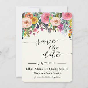 Carte de rappel romantique de jardin floral