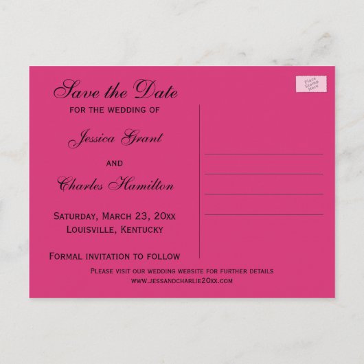 Carte de rappel rose gris noir damassé à rayures p (Dos)