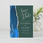 Carte de rappel Royal Blue Silver Agate Green (Debout devant)