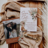 Carte de rappel rustique western boho avec photo