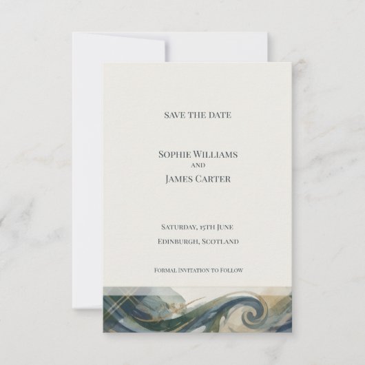 Carte de rappel Scottish Tartan Wave (Devant)
