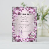 Carte de rappel tendance violette florale chic (Debout devant)