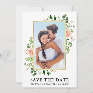 Carte de rappel Watercolor Greenery Roses roses Pi