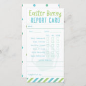 Carte de rapport Bunny de Pâques (Devant / Derrière)