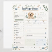 Carte de rapport quotidien de garde d'animaux de c (Devant / Derrière)