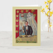 Carte de rapprochement Halloween vintage (Fleur jaune)