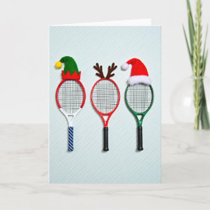 Carte de raquettes de tennis de Noël
