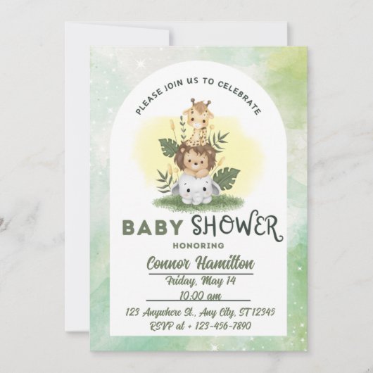 carte de rassemblement pour baby shower (Devant)