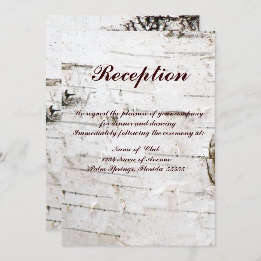 Carte de réception (Devant / Derrière)