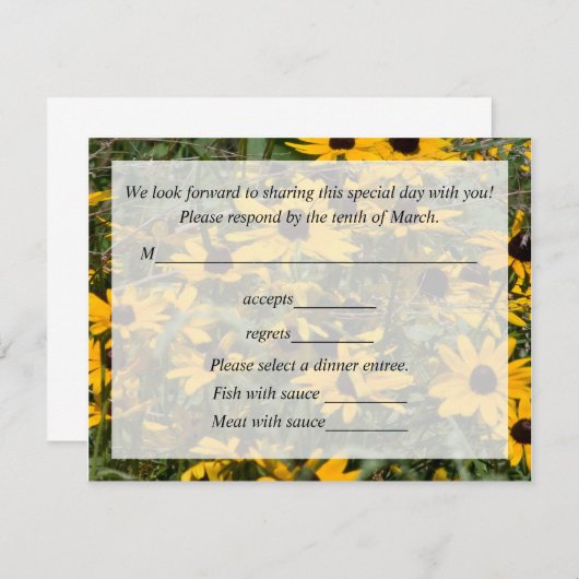 Carte de réception (Devant / Derrière)